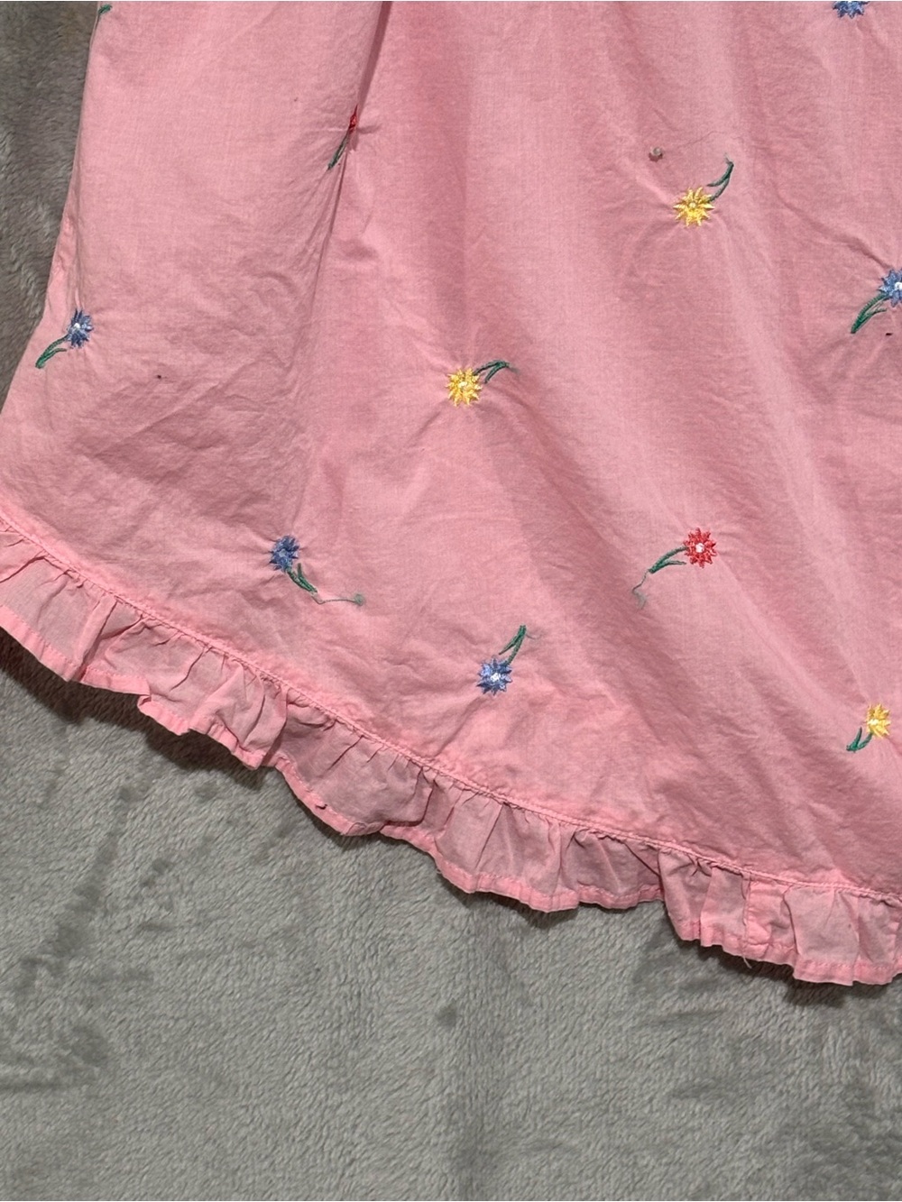 Dreams & Co 100% Cotton Floral Embroidered Nightgown Plus Size 2X Cottagecore - Picture 8 of 14